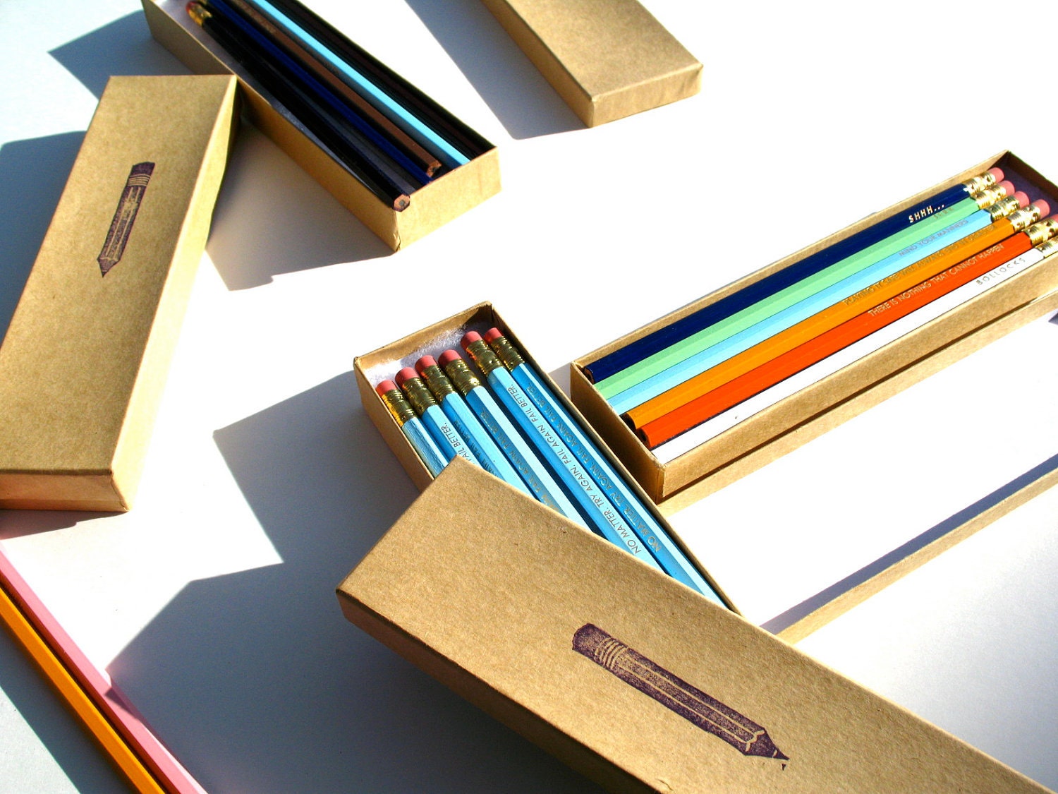 PENCILS (6) dark purple - you're so fxcking special radiohead hex pencils w/ kraft pencil box
