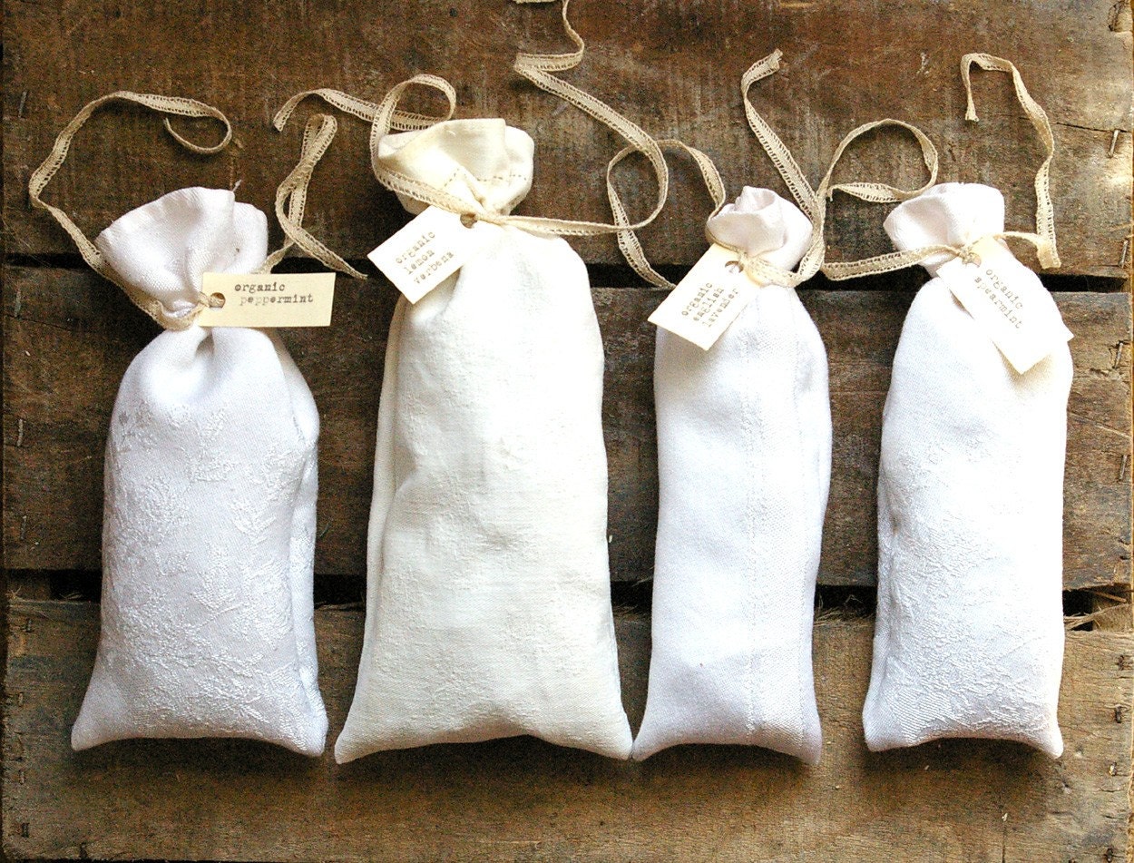 Organic Dried Herbs, Handmade Sachet, harvested on our small scale farm