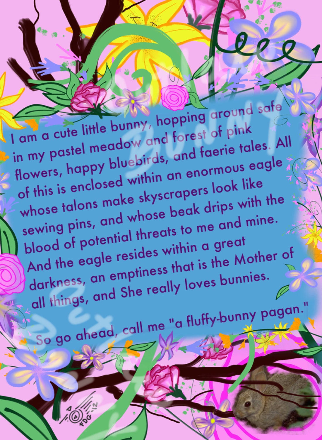 Fluffy Bunny Pagan Limited First Edition Print