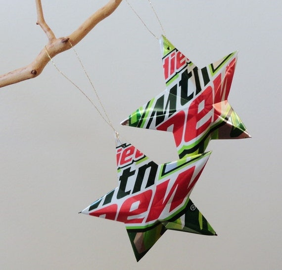 DIET Mountain Dew Stars Christmas Ornaments Soda by LizardSkins