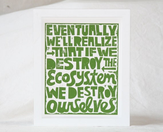 Environmental Ecosystem Jonas Salk Quote Typography Poster Lorax