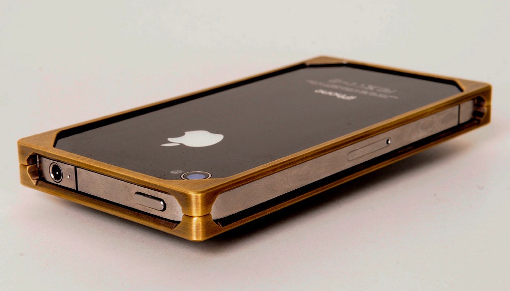 Solid Brass EXO9 Minimalist iPhone 4S or iPhone 4 Case