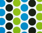 Wedding Black and White Chartreuse Turquoise Polka Dot Table Runner FREE SHIP