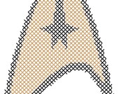 Star Fleet Insignia Patch Counted Cross Stitch Pattern PDF