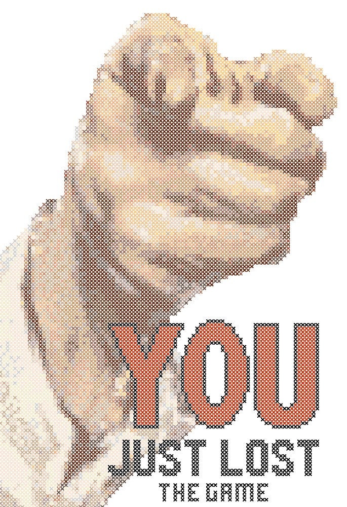 You Just Lost The Game Counted Cross Stitch Pattern PDF