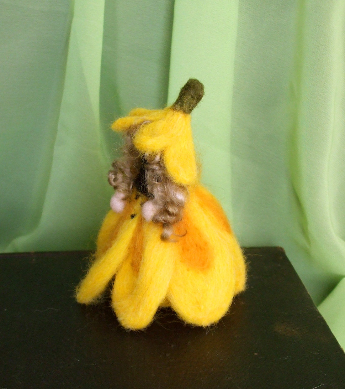 Sunflower Doll, Black Eyed Susan Flower Doll, Waldorf Doll, Needle Felted Doll