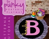 Pattern and Tutorial - personalized monogram playmat or blanket - ultra portable