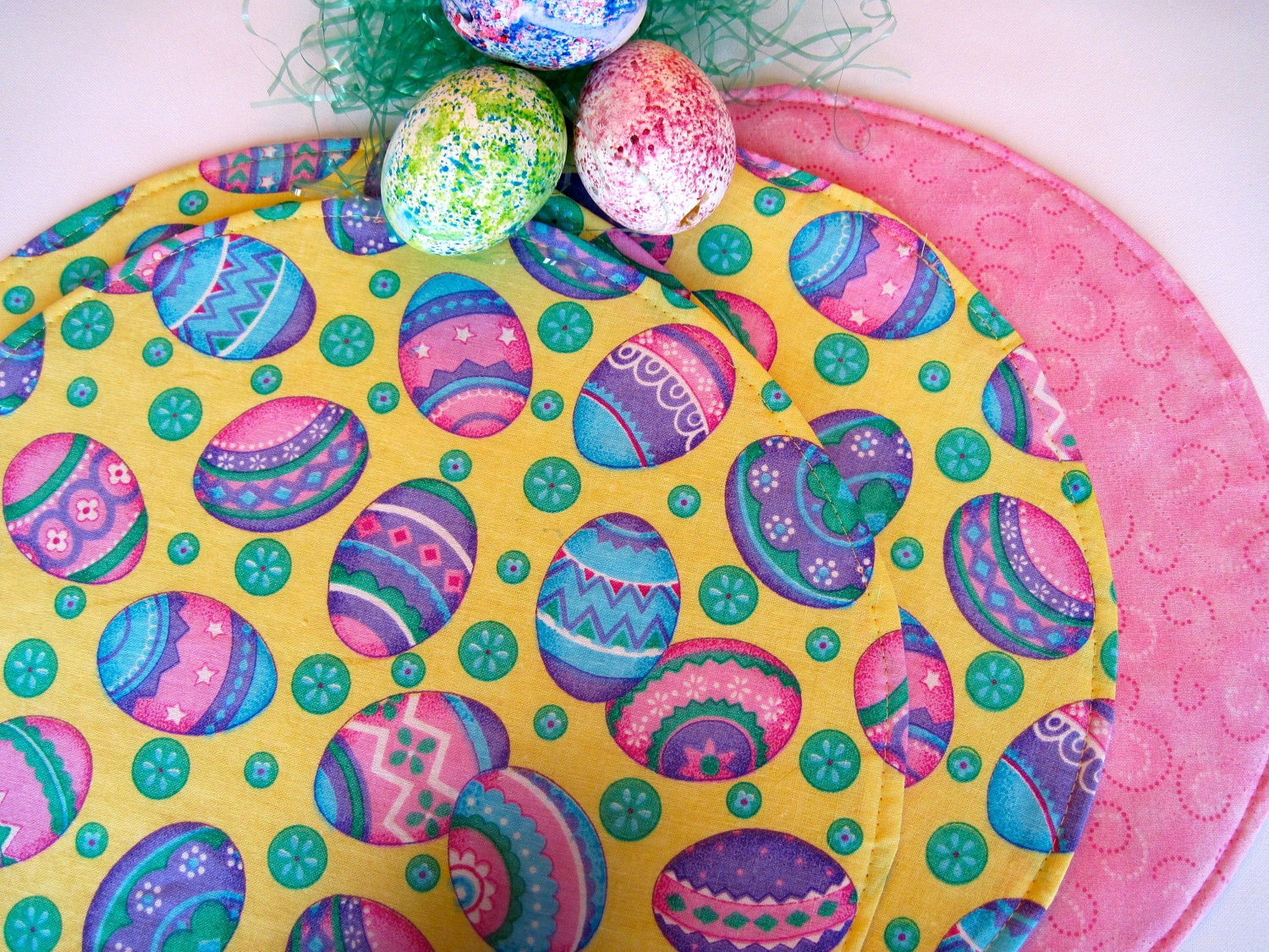 Easter Placemats Circular Colored Decorated by tracystreasuresri