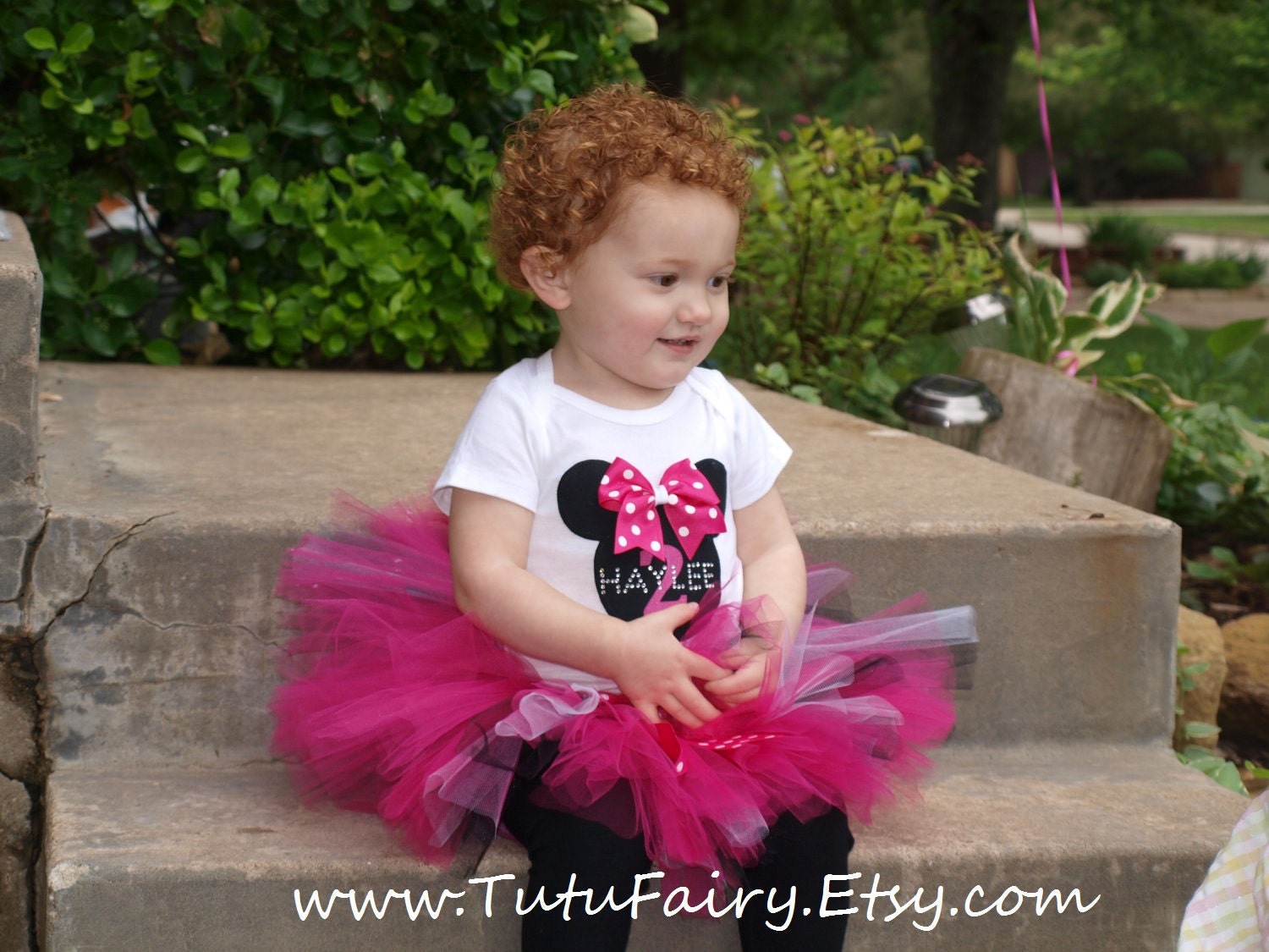 Pink Minnie Mouse Tutu Set. includes 5 Pieces. Custom made. Personalized Shirt.