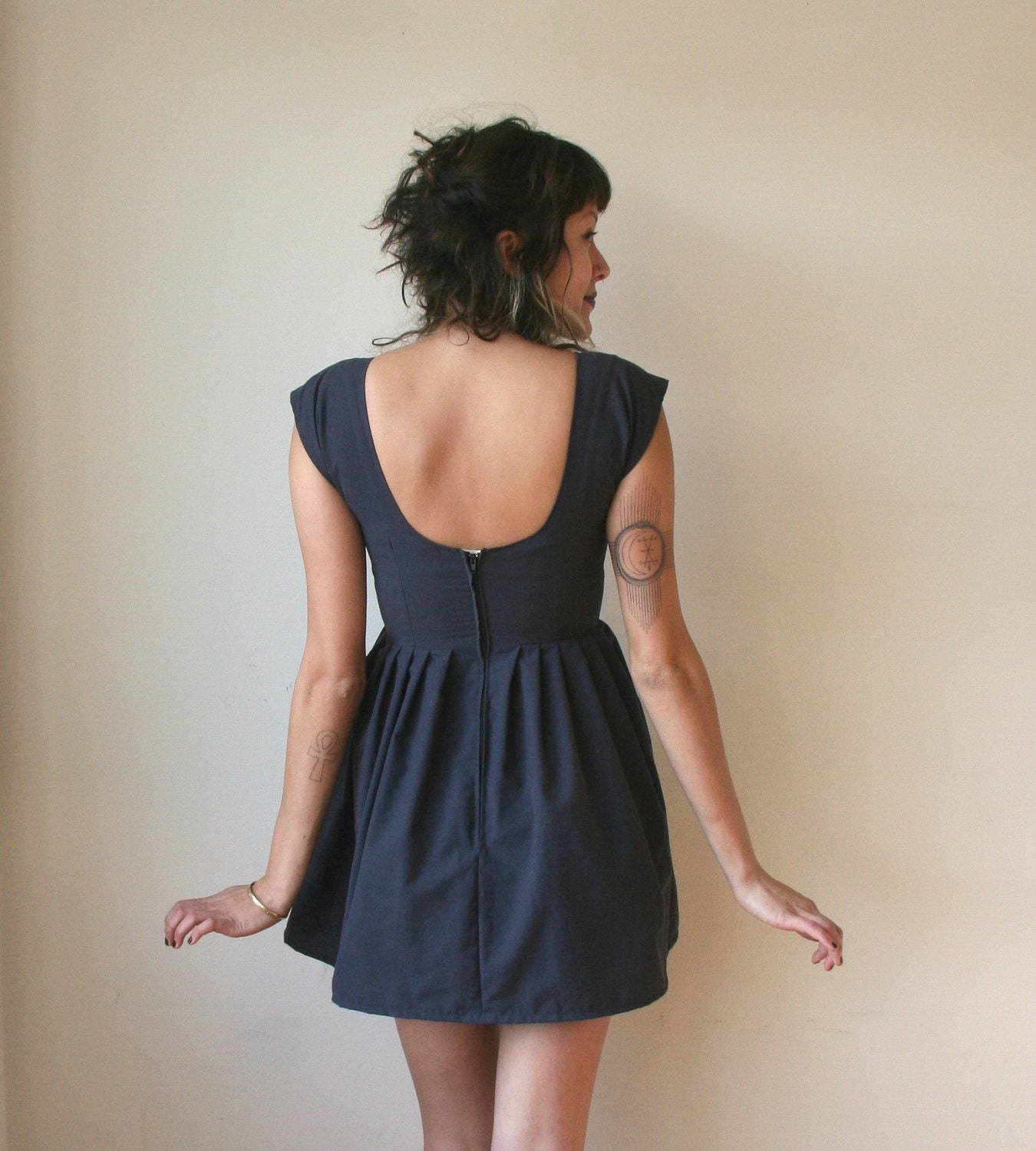 Treasure Map Mini Dress With Chain Collar Sz XS S M L