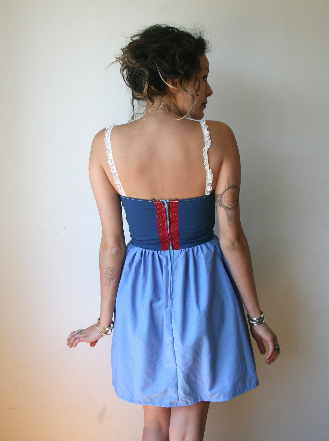 RESERVED Berry Print Mini Dress Sz S Rusty Cuts