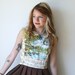 Woodland Lake Scene Floral Mini Dress Sz M US 10