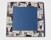 SALE: Stained Glass Mosaic Mirror in Natural Earth Tones, 18" x 18"