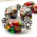 Handmade red Picasso glass bead necklace