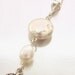 Necklace white coin pearl leaf charm sterling silver chain UK seller