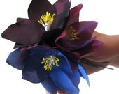 Vintage Style Corsage Pin Taffeta Fabric AnemoneFlower Brooch. Handmade. OOAK