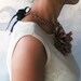 Auburn Flower Smart Necklace Handmade Unique OOAK Camel Fiber Thread Chained Light Brown
