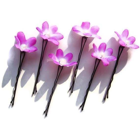 Violet Hair Fascinators Bobby Pin Verbena Occasional -set of 6- Bridal Kids Hair Accessory