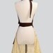 Cute Kitsch Apron . Swiss Chocolate Swirl Skirt and Polka Dot Trimmed in Chocolate