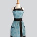 Womens Bib Full Apron . Full Kitchen Apron in Teals with Brown and Teal Polka Dot Trim Perfect for Monogram or Personalization