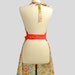 Cute Kitsch Apron / Retro to the Max in Colors of Mango Orange Soft Aqua and Gold Houndstooth a Knockout Retro Apron to Pin