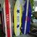 4FT PeRSONALIZED SHARK Surfboard Wall art Sign with Shark Bite. Hawaiian Surf Wall Decor. Matches PBK Shark Bedding. 150 Designs 3 Sizes.
