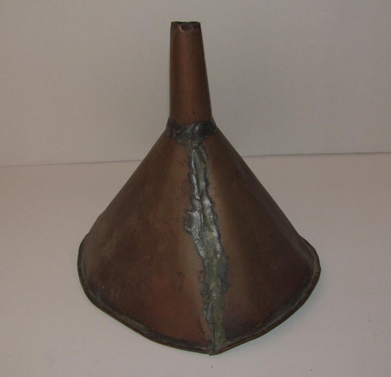 Vintage Large Copper Funnel . Aged Patina . by SweetPsVintage