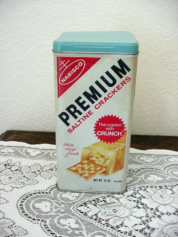 Nabisco Premium Saltine Crackers Metal Tin by ShadeTreeVintage