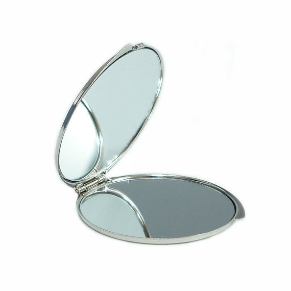 Mother of Pearl Four Noble Beings Design Magnifying Makeup Handbag Purse Compact Mirror