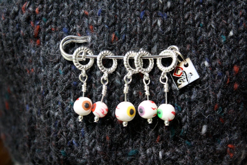 Bloody Eyeball Stitch Markers (Set of 5)