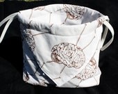 Knit for Brains Drawstring Origami Knitting Project Bag