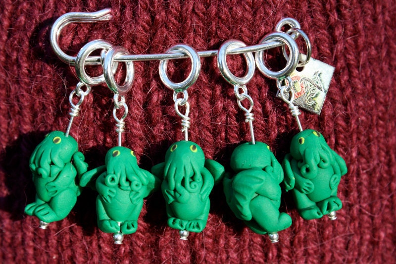 Cthulhu Knitting Creature Stitch Markers (Set of 5)