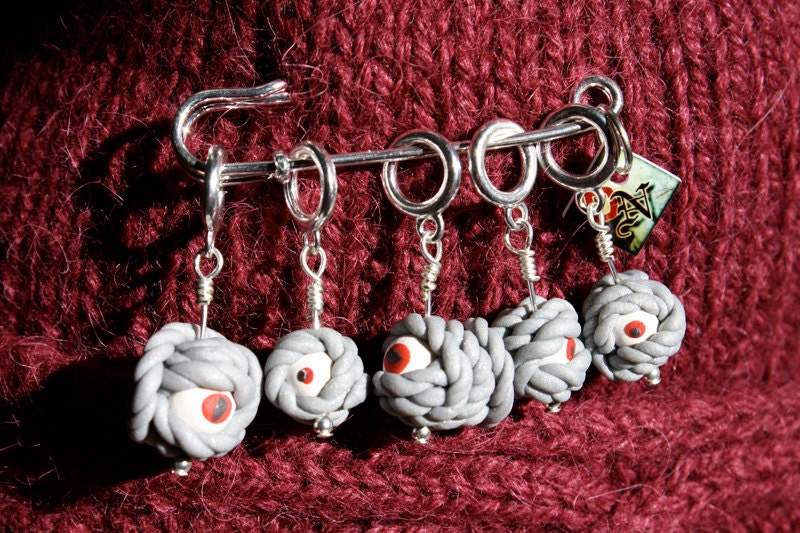 Caution.....Live Yarns Knitting Stitch Markers (Eyes)