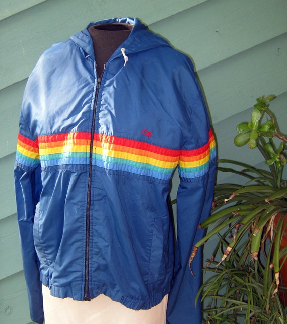 Vintage 80 S Ocean Pacific Op Rainbow Jacket By Tyrasvintagefinds