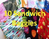 10 Reusable Sandwich Bags- Mix and Match
