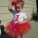 Birthday Tutu Outfit with Skirt Hot Pink and Orange, Boutique bow, head band, Great for Birthday CAN embroider monogram