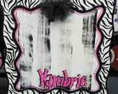 Bulletin Board Personalized Handpainted Zebra