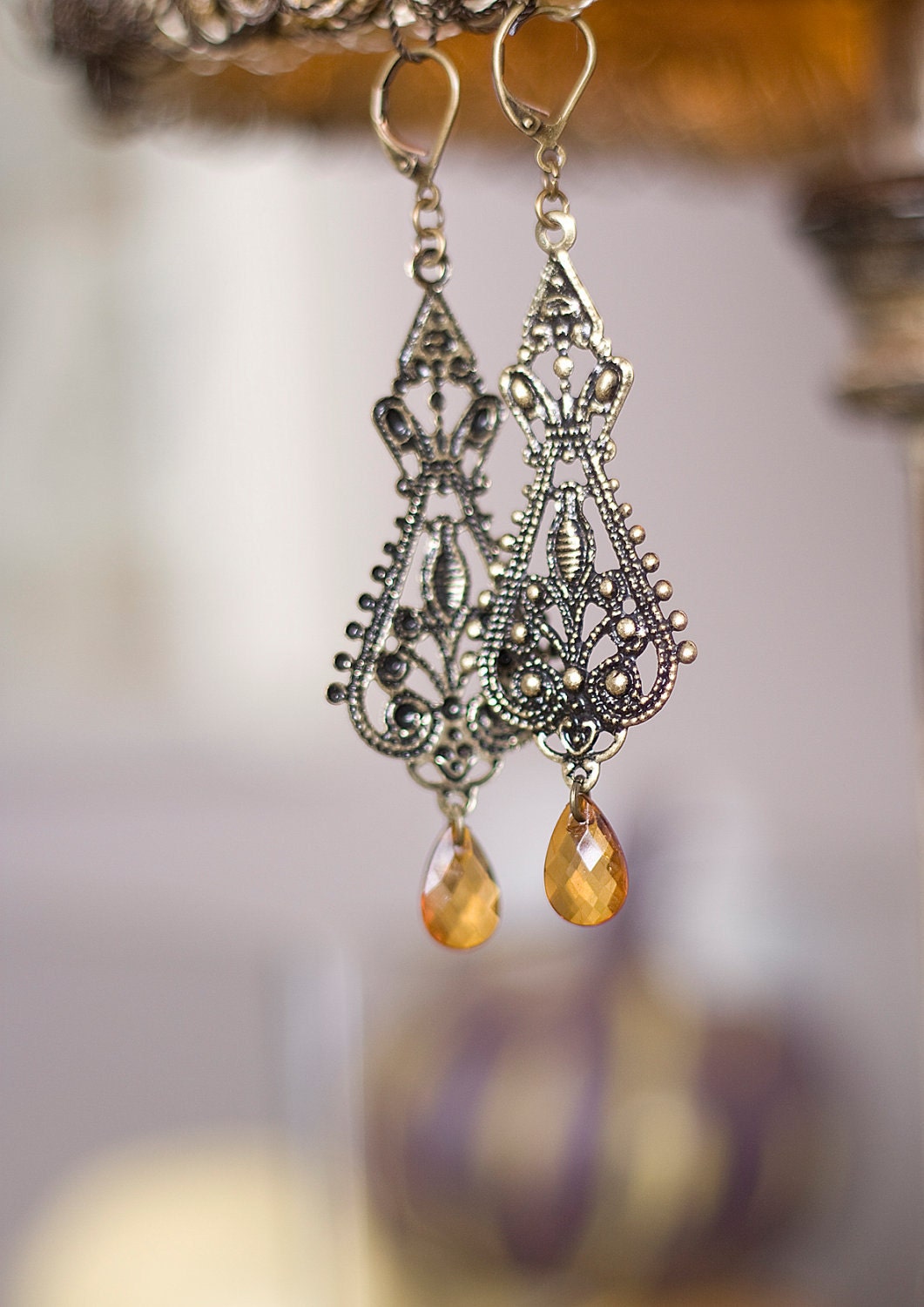 Victorian November Amber - HandmadeEarrings