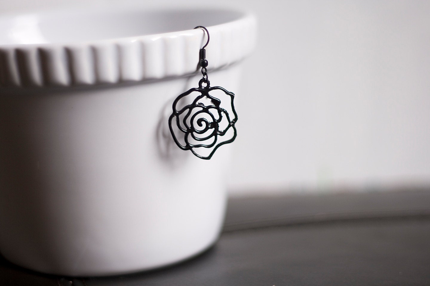 SALE - Spider Web Rose Earrings