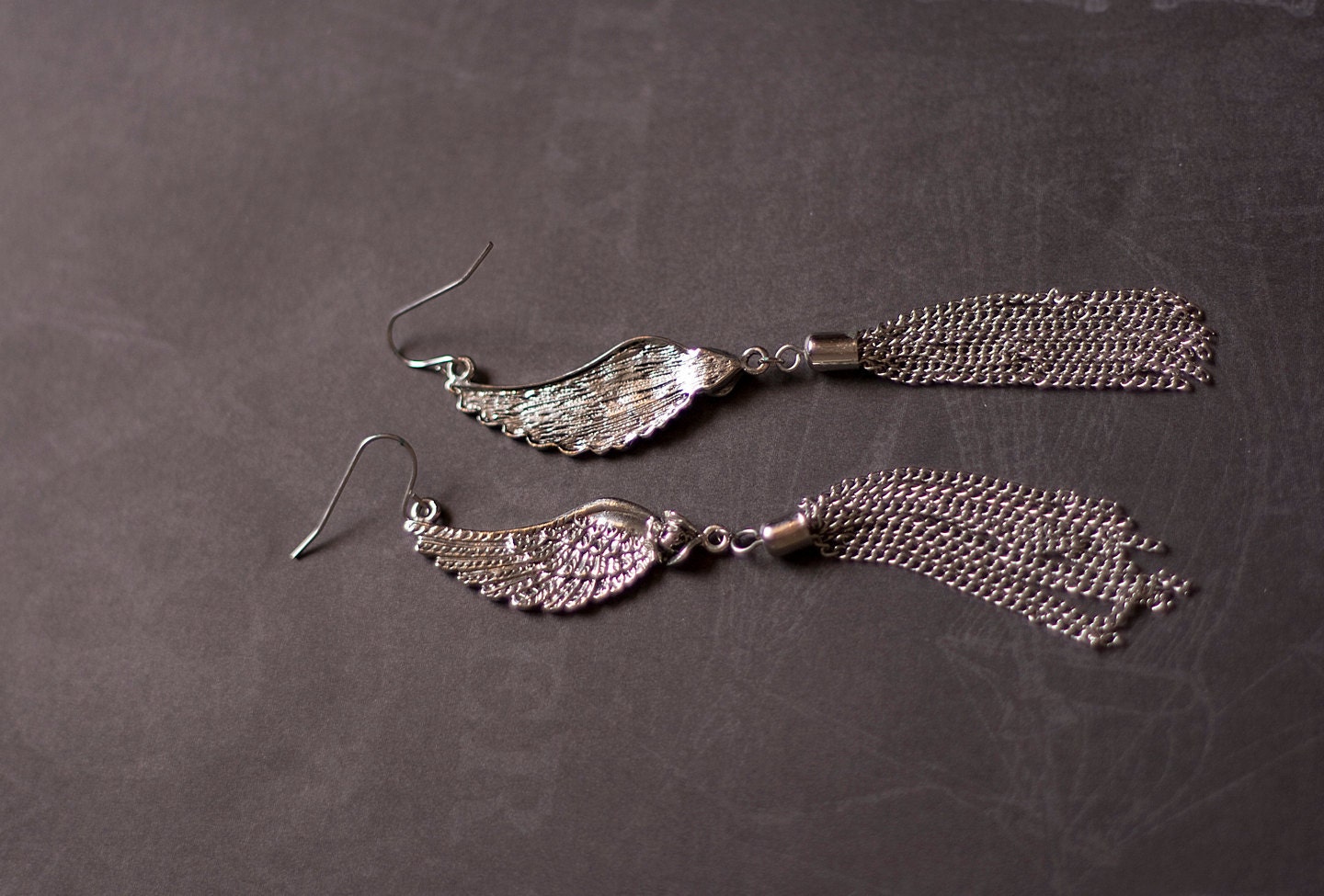 Vassago's Silver Wings -  Handmade Earrings