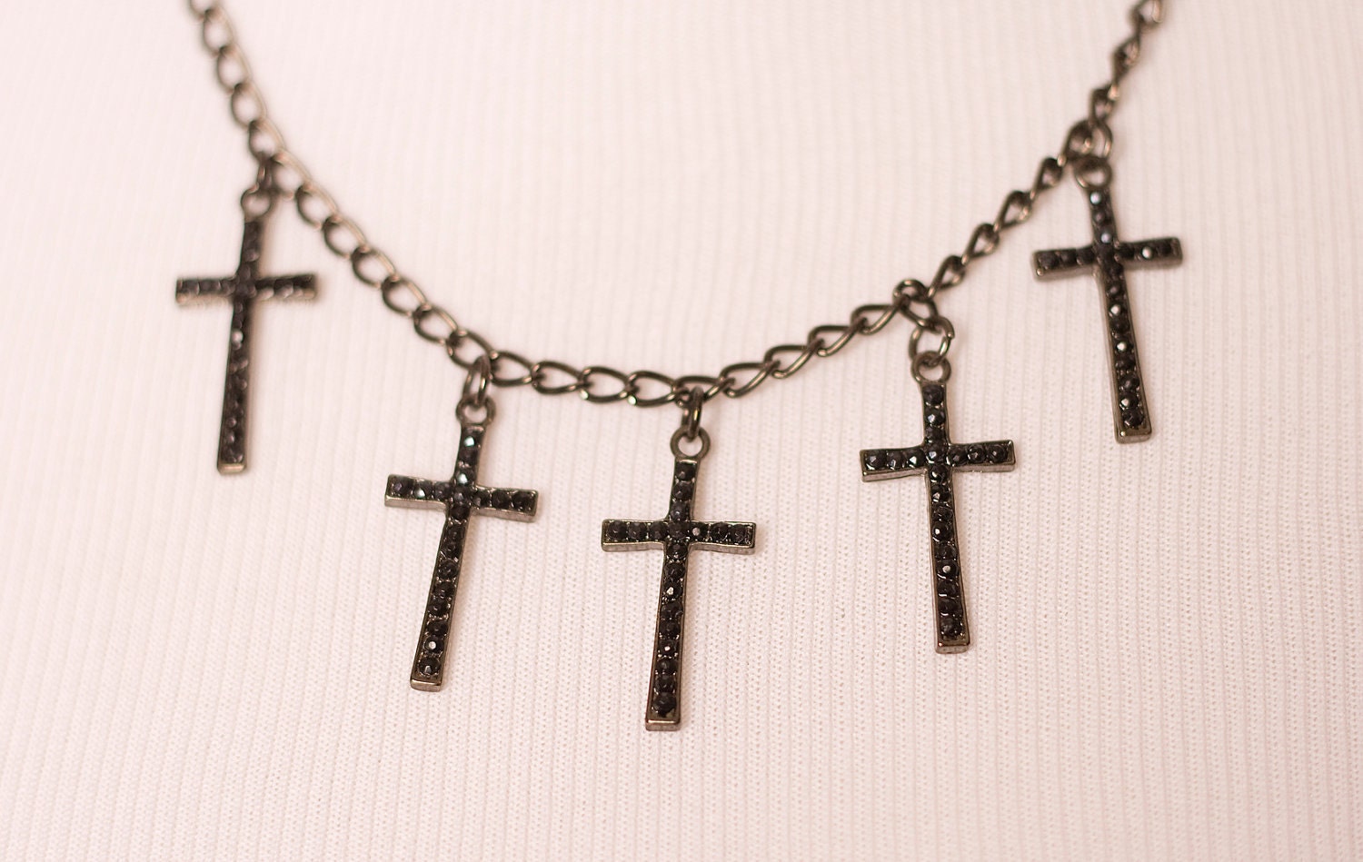 Black Crucifixation - Five Cross Necklace
