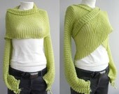 FREE Shipping Long  Sleeve New Season Pistachio Green Bolero Scarf Shawl Neckwarmer Mothers day Gift Gift under 100USD