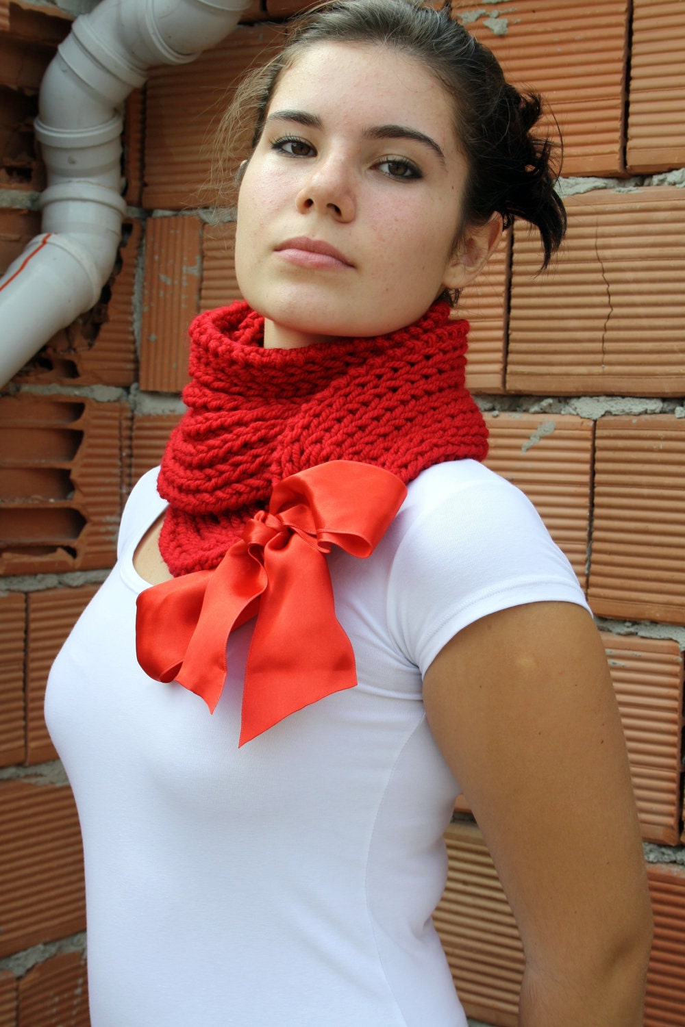 FREE SHIPPING Red Scarf Shawl Neckwarmer  Mothers Day gift for women girls gift under USD50