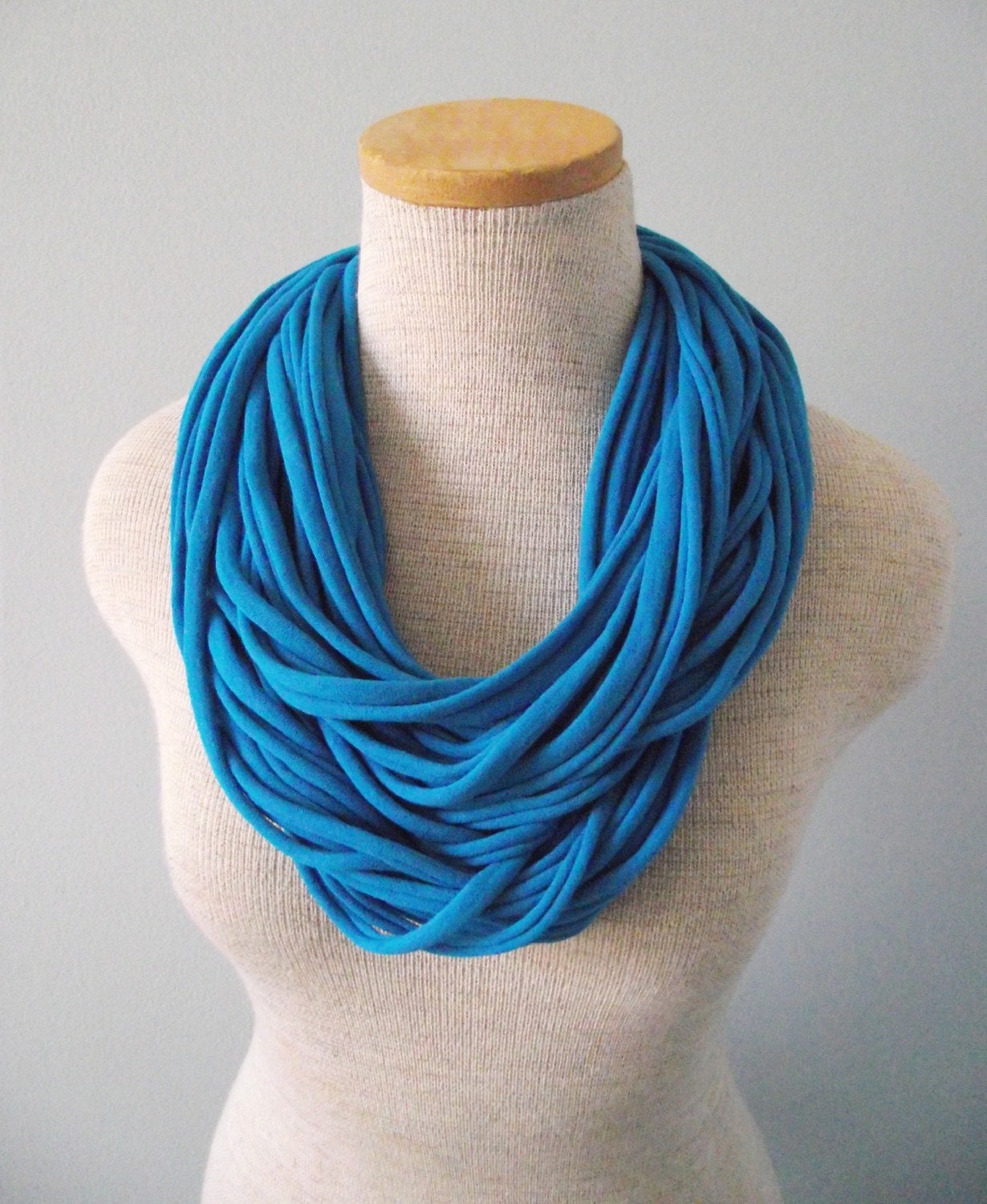 Jersey Tee Circle Scarf - Peacock Blue - Electric Blue