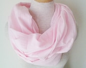 Pink Cotton Gauze Infinity Scarf