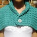 Button Up Cowl Neckwarmer Scarf in Teal - Bamboo Wool Blend