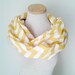 Yellow and White Chevron Infinity Skinny Scarf