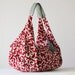 Kallia - Shoulder bag in red cotton floral pattern and grey leather