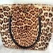 Vintage 50 60s Handbag Leopard Print Real Fur Lg Tote Mad Men Rockabilly