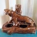 Vintage Ceramic Art Deco Panther TV Table Lamp